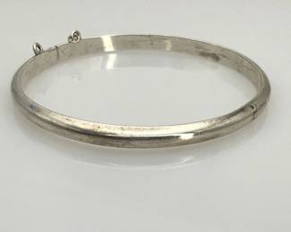 Silver Hinged Bangle Bracelet