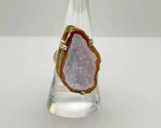 Agate Druzy Geode Ring