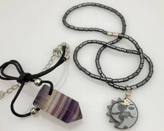 Hematite and Crystal Necklaces