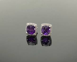 Amethyst Silver Earrings
