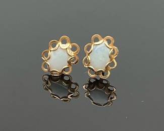 Opal Gold Earrings