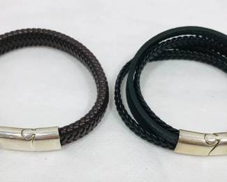 Silver & Leather Bracelets