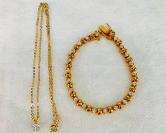 Fashion Crystal Necklace and Bracelet