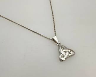 White Gold Trinity Knot Necklace
