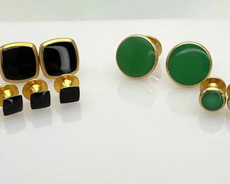 Vintage Gold Tone Cufflinks and Button Covers