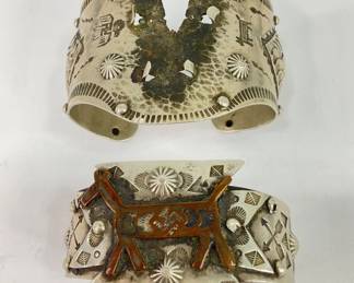 Vintage Native Silver Cuff Bracelets