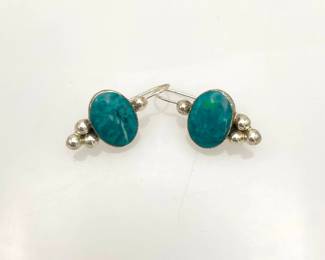 Blue Apatite Silver Earrings