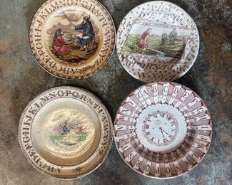 Staffordshire Brownhill Victorian alphabet plates 