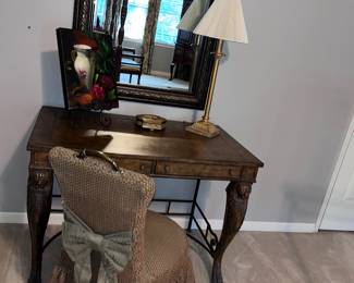 Desk/mirror and vanity chair 