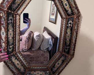 Reverse painted wall mirror 