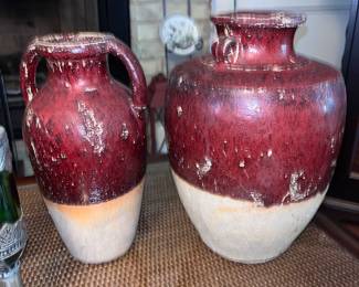 Stoneware pottery vases 