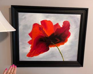 Red poppy flower art 