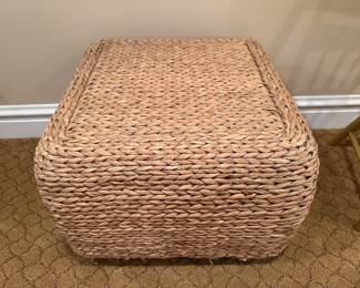 (2) wicker ottomans 23" x 23" x 18"H - $60 each