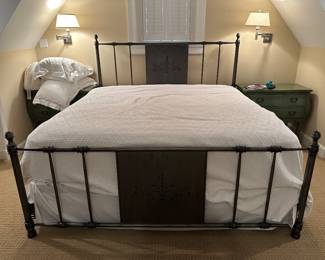 King metal bed frame (mattress not for sale)
