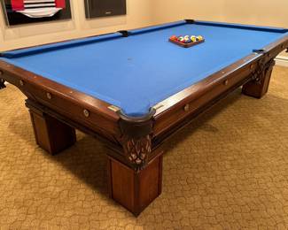 Antique Brunswick 9' pool table 