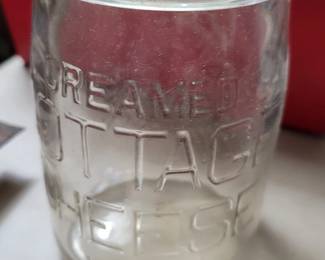 Glass cottage cheese jar