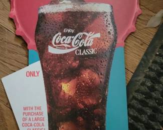 Vintage cardboard Coca-Cola advertising 