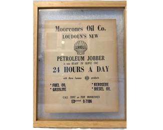 Moorcones Oil Co. 1956/57 Advertising Purcellville