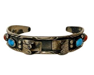 Navajo sterling silver watch cuff bracelet