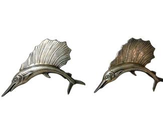 Vintage sterling silver sailfish pins/brooches