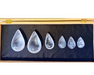  Vintage Vogel-style clear quartz teardrops
