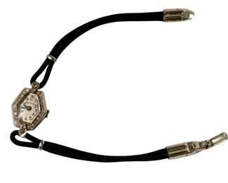 Antique Croton platinum diamond cocktail watch