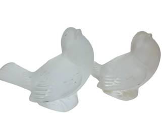 Lalique France Moineau (Sparrow) crystal figurines