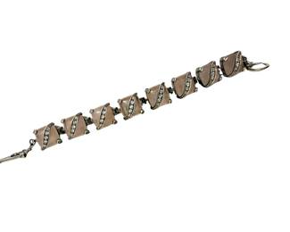 Retro Mid-Century Modern sterling link bracelet