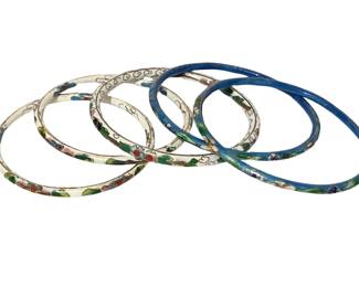 Vintage Chinese cloisonné enamel bangle bracelets