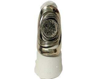 Sterling  vintage modernist cocktail ring