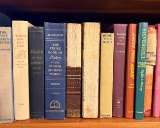 Book Lot - eclectic mix of mid-century historical non-fiction, vintage children's mystery fiction, 20th-century literature, and classic poetry compilations.