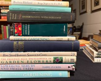 Books focusing on gardening, horticulture, and elegant country hosting.