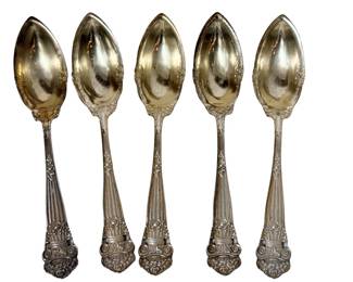 Solid Sterling Silver Teaspoons Pompadour Pattern