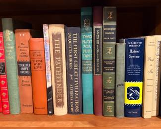 Mixed lot of books that contains a solid mix of classic drama, mid-century historical non-fiction, poetry, and vintage fiction hardcovers.