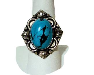 Southwestern-style sterling turquoise ring