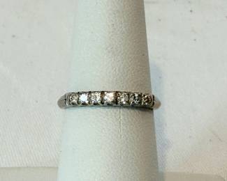 14K Gemstone, diamond alternating anniversary band