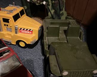 toy army truck, cars