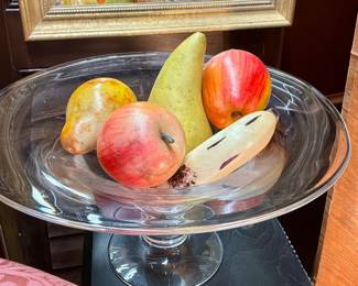 Stone fruit and glass compote