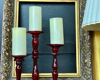 Candle holders, art frame