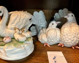 Porcelain bird figurines