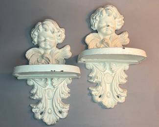 Pair of Cast Iron Decorative Wall Shelves