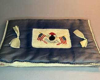 WWI 48 Star Flag Souvenir Silk Handkerchief Holder Pouch