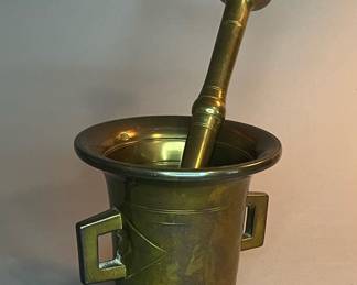 Vintage Brass Mortar and Pestle