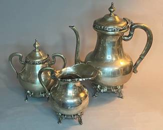 J. Jimenez Sterling Silver Coffee Pot, Cream & Sugar Set