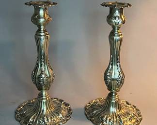 Reed & Barton Sterling Silver Rococo Style Candle Holders