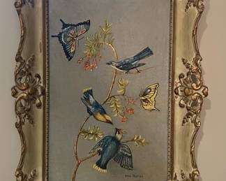 Chinoiserie Style Oil on Board