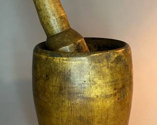 Primitive Large Wooden Mortar and Pestle