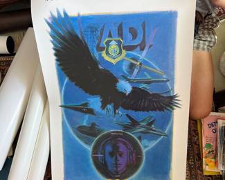 Vintage SIgned Poster - The defense initiative - Signed General Dynamics and Westinghouse Poster
