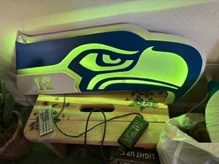 Light up Seahawks sign and other collectables