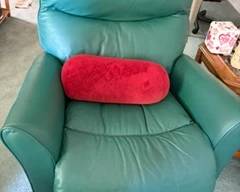 Teal Leather recliner